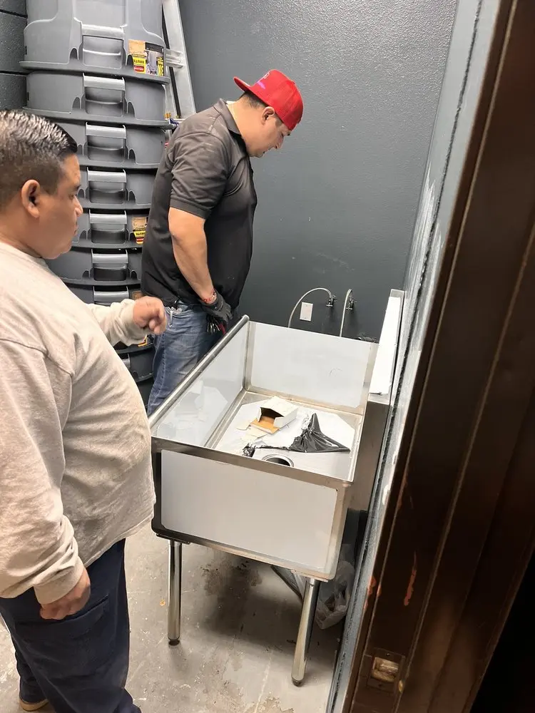 Commercial plumbing and sink installation in Grand Prairie